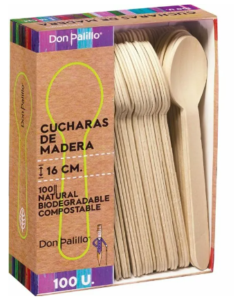 CUCHARA CAFE MADERA P/100