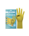 GUANTES MENAJE FLOCADO AMARILLO T/G PAR