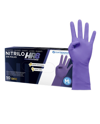 GUANTES NITRILO MORADO S/P HR8 T/L P/50