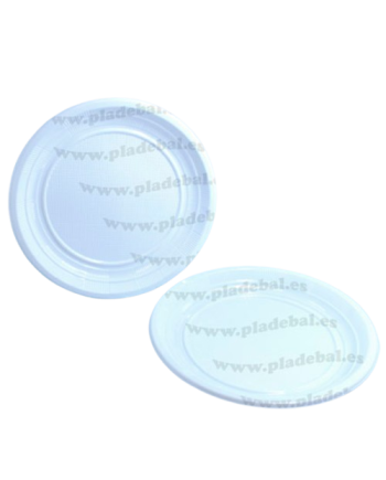 PLATO PLASTICO REUTILIZABLE 22CM BL P/100