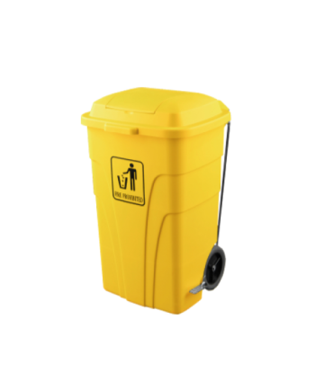 CONTENEDOR 120L C/PEDAL AMARILLO