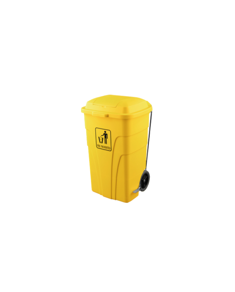 CONTENEDOR 120L C/PEDAL AMARILLO