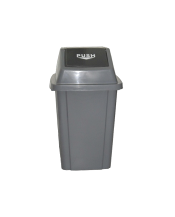 PAPELERA 60L TAPA PUSH GRIS UD