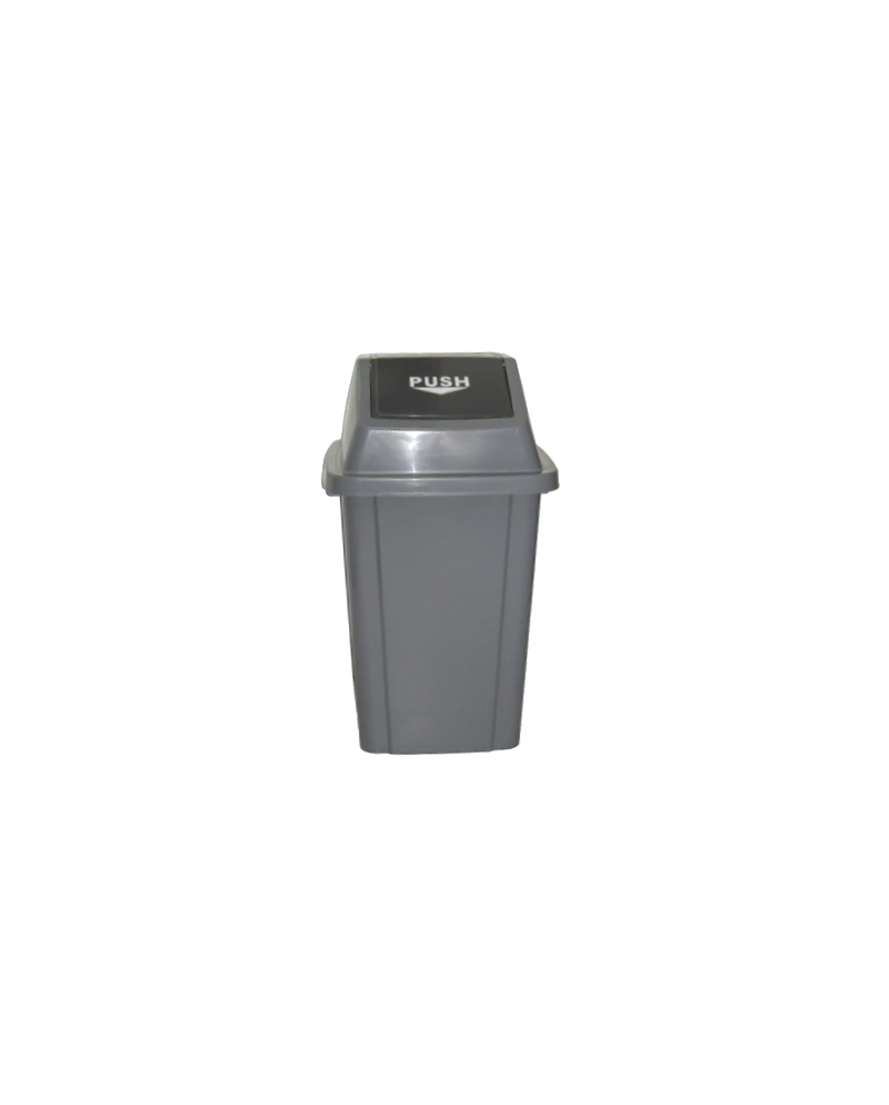 PAPELERA 60L TAPA PUSH GRIS UD