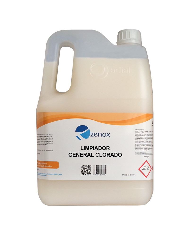 ZENOX Limpiador Clorado 5L – Desinfección profunda con cloro activo