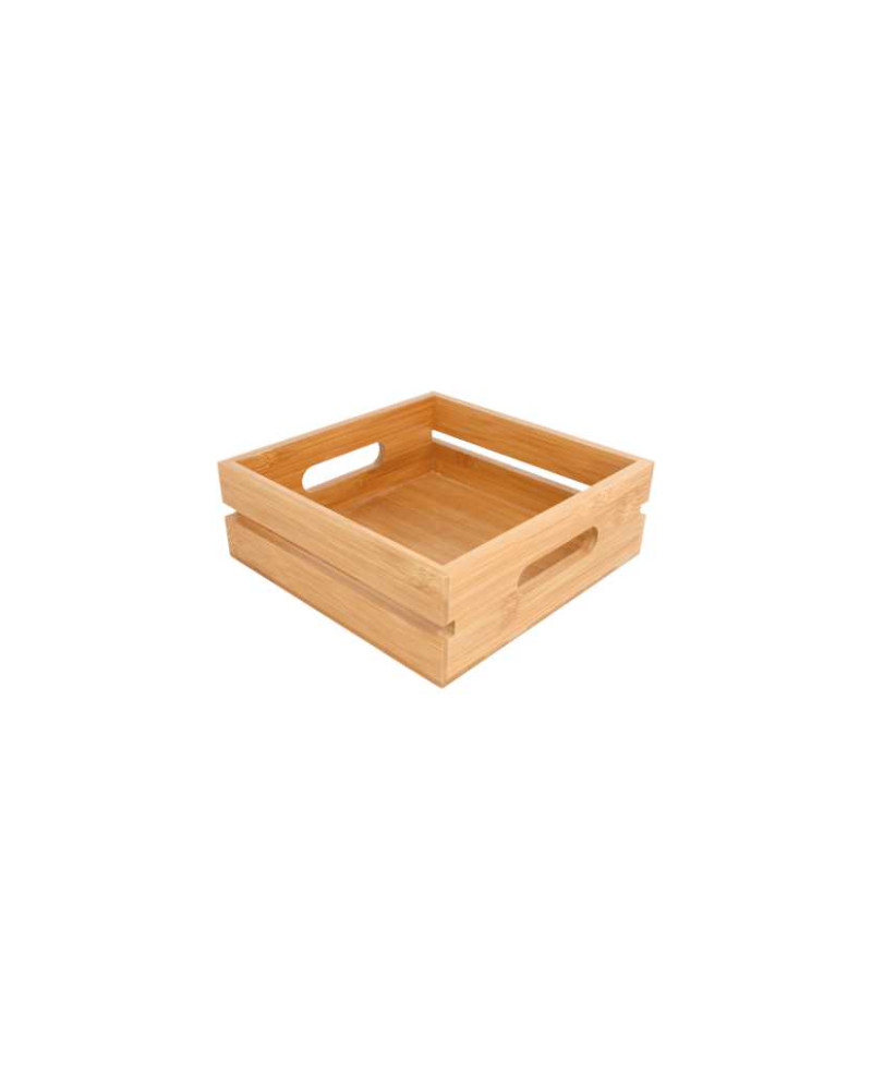 CAJA PORTABLE 20X20X7 CM NATURAL BAMBU UD