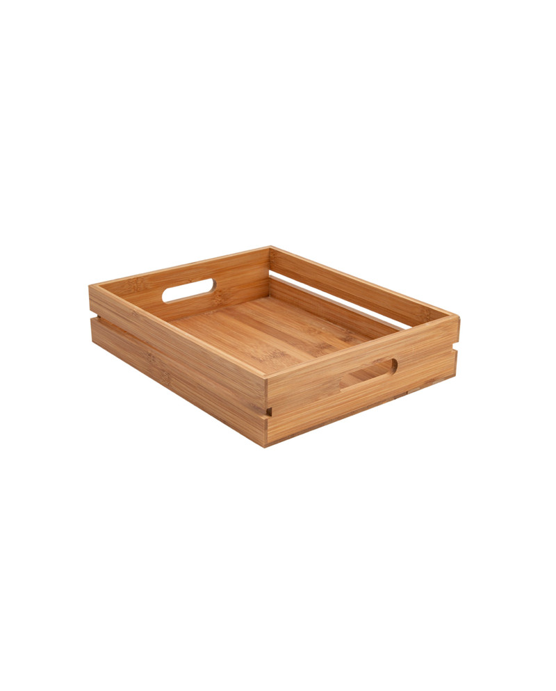 CAJA PORTABLE 32,5x26,5x7 CM NATURAL BAMBÚ UD