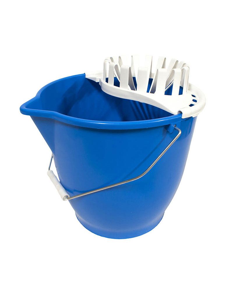 CUBO 13L AZUL ASA METAL CON ESCURRIDOR