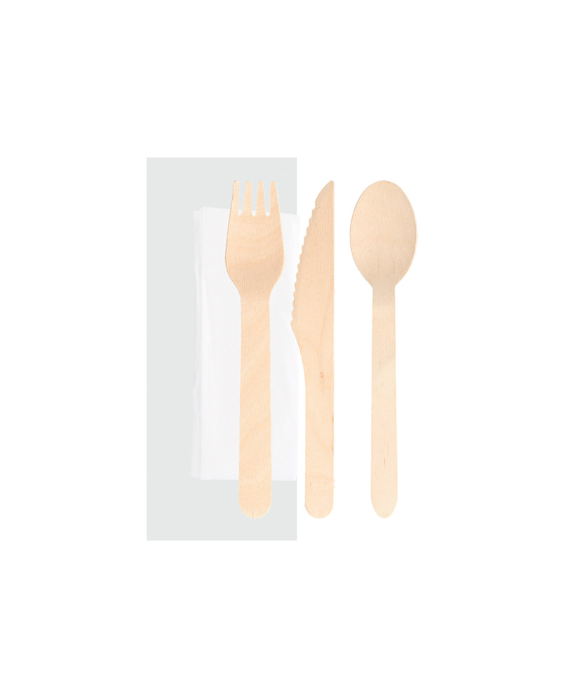 SET CUBIERTO MAKAN NATURAL MADERA C/500