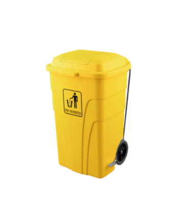 CONTENEDOR 120L C/PEDAL AMARILLO
