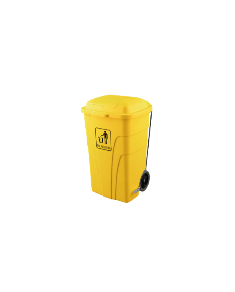 CONTENEDOR 120L C/PEDAL AMARILLO