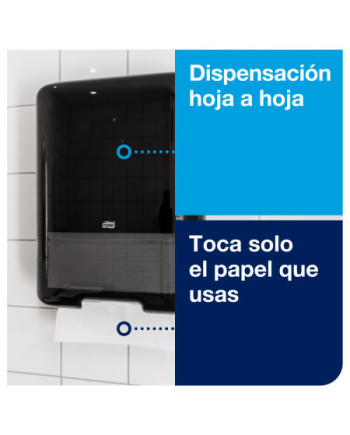 Tork Dispensador de Toalla de Papel Plegada en V/C Blanco H3, Línea Elevation, 553008