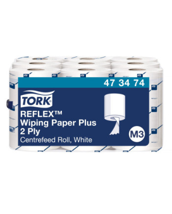 Tork Reflex™ Papel de Secado Extra Blanco M3, Papel multiusos, 9 × 200 servicios, 473474