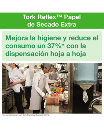 Tork Reflex™ Papel de Secado Extra Blanco M3, Papel multiusos, 9 × 200 servicios, 473474