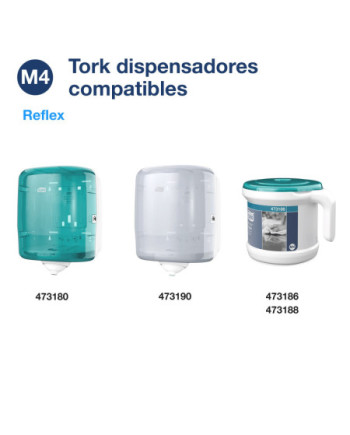 Tork Reflex™ Papel de Secado Blanco M4, Papel multiusos, 6 × 857 servicios, 473242