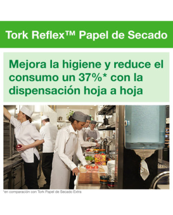 Tork Reflex™ Papel de Secado Blanco M4, Papel multiusos, 6 × 857 servicios, 473242