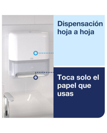 Tork Matic® Dispensador Automático de Toallas de Mano en Rollo Blanco H1, Dispensación una a una, Línea Elevation, 551100