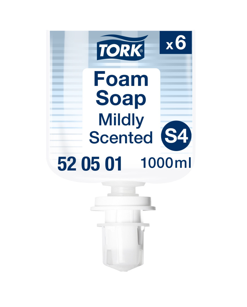 Tork Esencia Suave Jabón en Espuma para Lavado de Manos S4, Reduce el consumo, 6 × 1000 ml, 520501