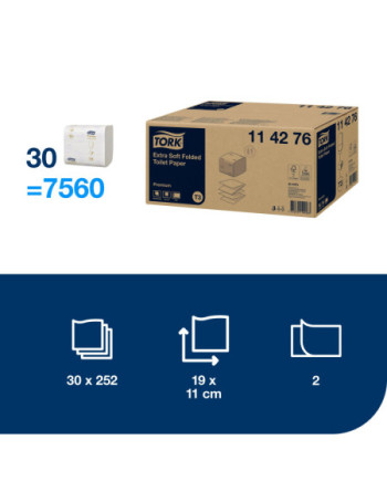Tork Papel Higiénico Plegado Extrasuave Premium