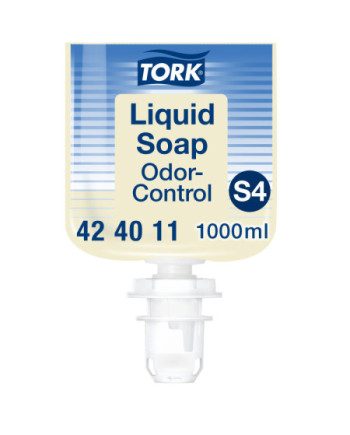 Tork Jabón Líquido Antiolor para Lavado de Manos S4, Suave para la piel, 6 x 1000 ml, 424011
