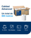 Tork Matic® Toallas de Mano de Papel Suaves Blancas con Hojas Grises H1, Advanced, absorbente, 6 rollos × 150 m, 290067