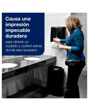 Tork Matic® Toallas de Mano de Papel Suaves Blancas con Hojas Grises H1, Advanced, absorbente, 6 rollos × 150 m, 290067