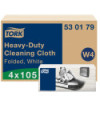 Tork Paño de Limpieza Ultrarresistente Blanco W4, Multiusos, 4 x 105 paños, 530179