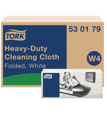 Tork Paño de Limpieza Ultrarresistente Blanco W4, Multiusos, 4 x 105 paños, 530179