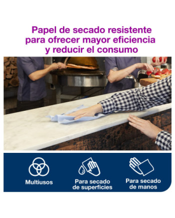 Tork Reflex™ Papel de Secado Extra Azul M4, SmartCore®, 6 × 450 servicios, 473391
