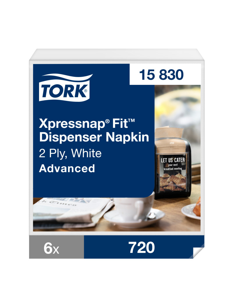 Tork Xpressnap Fit® Servilleta Blanca para Dispensador N14, 2 capas, 6 x 720 unidades, 15830