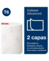 Tork Mid-size Rollo de Papel Higiénico Advanced T6, Blanco, 2 capas, 27 rollos, 127530