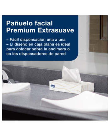 Tork Pañuelos Faciales Suaves Blancos F1, Premium, 2 capas, 30 x 100 hojas, 140280