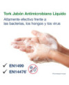 Tork Jabón Líquido para Manos Antimicrobiano S4, Dermatológicamente probado, 6 × 1000 ml, 424710