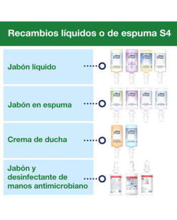 Tork Jabón Líquido para Manos Antimicrobiano S4, Dermatológicamente probado, 6 × 1000 ml, 424710