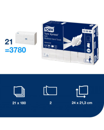 Tork Xpress Toalla de Mano Entreplegada Suave, 2 capas, Advanced, plegado en Z