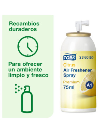 Tork Ambientador en Spray Cítrico A1, Configuración flexible, 12 recambios, 236050