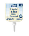 Tork Esencia Suave Jabón Líquido para Lavado de Manos S1, Aroma fresco, 6 × 1000 ml, 420501