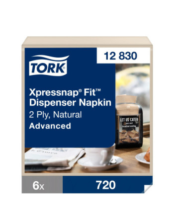 Tork Xpressnap Fit Servilleta Natural para Dispensador N14, 2 capas, 6 x 720, 12830