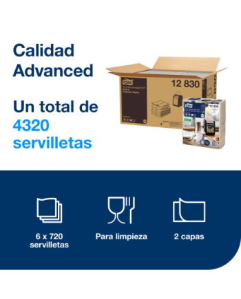 Tork Xpressnap Fit Servilleta Natural para Dispensador N14, 2 capas, 6 x 720, 12830