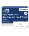 Tork PeakServe® Toallas de Mano de Papel en Continuo Blanco H5, Universal, Comprimidas, 12 × 410 hojas, 100585