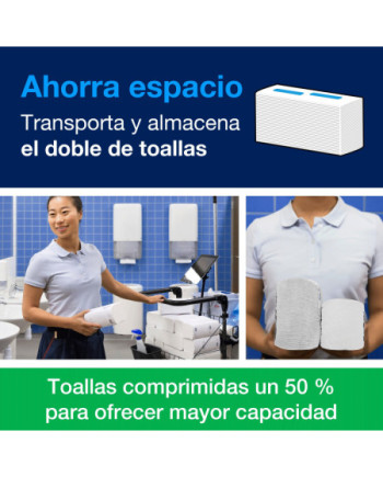 Tork PeakServe® Toallas de Mano de Papel en Continuo Blanco H5, Universal, Comprimidas, 12 × 410 hojas, 100585