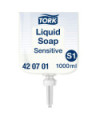 Tork Sensitive Jabón Líquido para Lavado de Manos S1, Dermatológicamente probado, 6 × 1000 ml, 420701