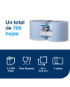 Tork Papel de Secado Industrial Ultrarresistente Azul W1/2, Protege las manos, 2 × 350 Servicios, 130081
