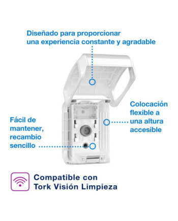 Tork Dispensador para Ambientador Constante Blanco A3, Línea Elevation, 256010