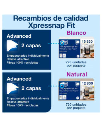 Tork Xpressnap Fit® Dispensador de Servilletas para Barra Negro N14, Dispensación hoja a hoja, 14,3 × 12,1 × 32,6 cm, 272901