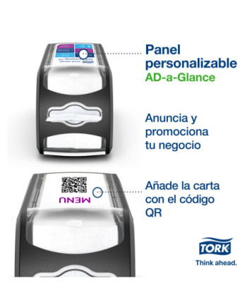 Tork Xpressnap Fit® Dispensador de Servilletas para Barra Negro N14, Dispensación hoja a hoja, 14,3 × 12,1 × 32,6 cm, 272901