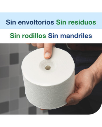 Tork OptiServe® Papel Higiénico sin Madril Blanco T7, Advanced, 2 capas, 24○×○820 hojas, 472630