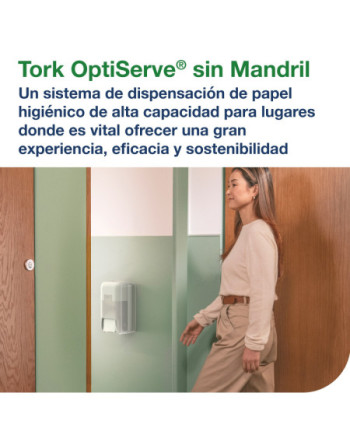 Tork OptiServe® Papel Higiénico sin Madril Blanco T7, Advanced, 2 capas, 24○×○820 hojas, 472630