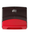 Tork Dispensador de Paños Plegados Rojo y Negro W4, Montaje en pared, Línea Performance, 654008