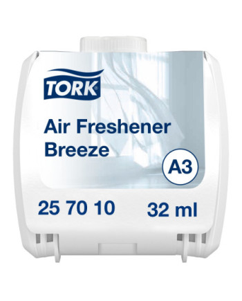 Tork Ambientador Constante con Recambio de Fragancia Brisa A3, Neutralizador de malos olores, 6 recambios, 257010